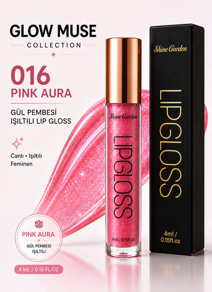 Pink Aura 016 | Nude Baby Pink Işıltılı Lip Gloss - Cam Gibi Parlak Görünüm