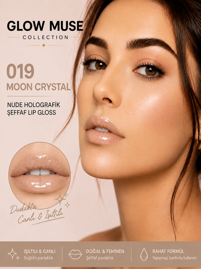Moon Crystal 019 | Şeffaf Lip Gloss - Cam Gibi Parlak Görünüm
