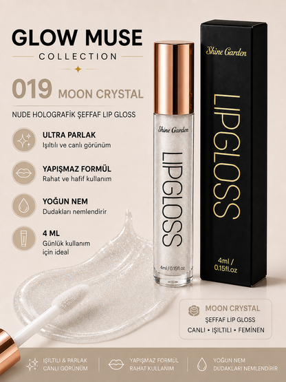 Moon Crystal 019 | Şeffaf Lip Gloss - Cam Gibi Parlak Görünüm