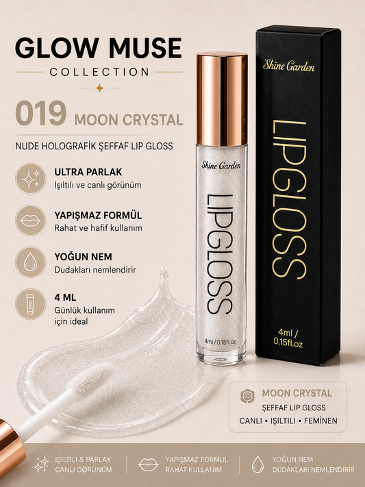 Moon Crystal 019 | Şeffaf Lip Gloss - Cam Gibi Parlak Görünüm