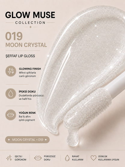 Moon Crystal 019 | Şeffaf Lip Gloss - Cam Gibi Parlak Görünüm